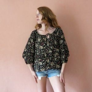 Denim & Supply/RL Balloon Sleeve Peasant Blouse